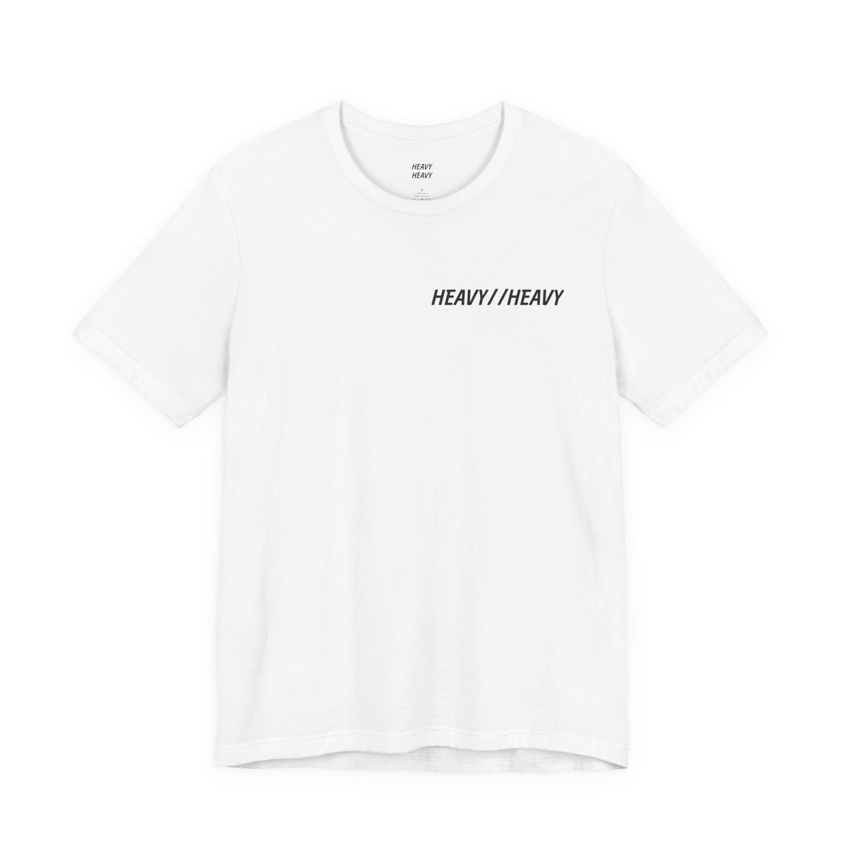 HEAVY MUSIC//HEAVY WEIGHTS back logo T-shirt by Heavy//Heavy.
