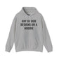 Pullover hoodie showing placeholder text for a Heavy//Heavy graphic design.