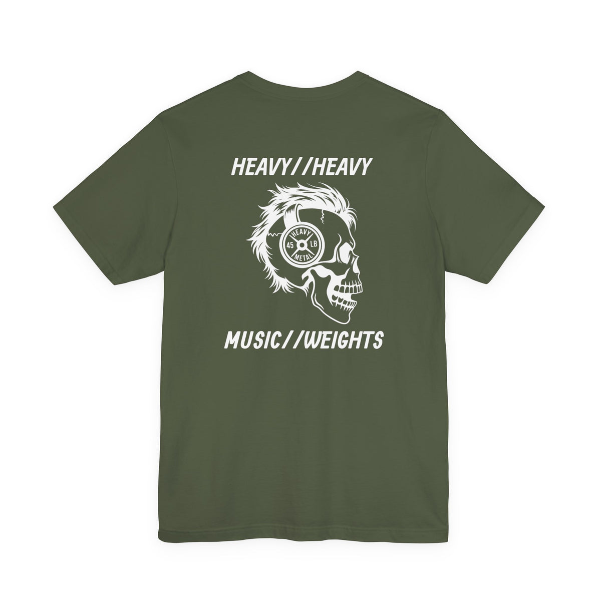 HEAVY MUSIC//HEAVY WEIGHTS back logo T-shirt by Heavy//Heavy.